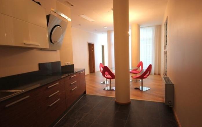 This luxury apartment is located in renovated historical Fitinghof building.