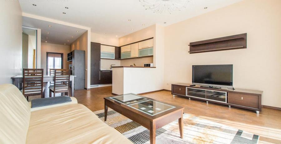 A four-room apartment for rent in a new project in the center of Riga, Tomsona Street.