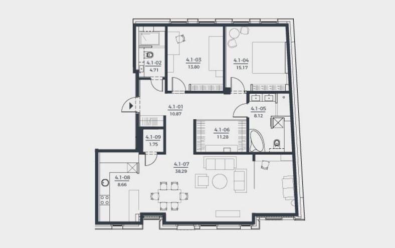 Pārdod skaistu dzīvokli kompleksā Charlotte Residence.