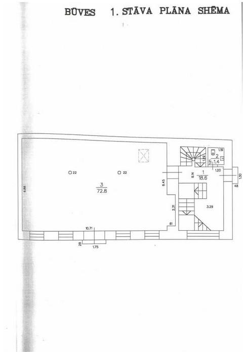 Small commercial building for sale in the active center of Riga.   