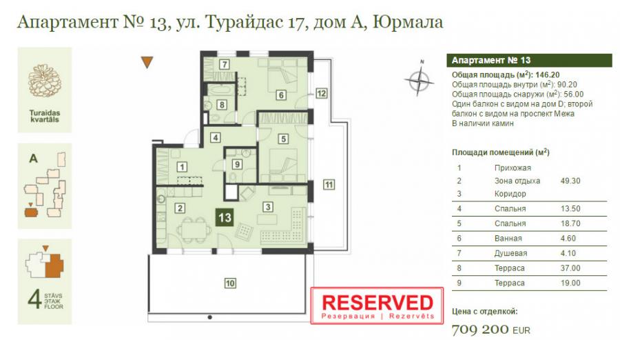 Апартаменты в «Turaidas kvartāls» предлагаются с полной отделкой. 