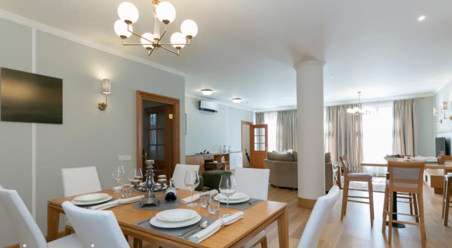 Spacious three-room apartment with high-quality renovations and exclusive finishes.