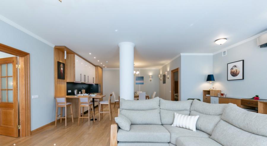 Spacious three-room apartment with high-quality renovations and exclusive finishes.