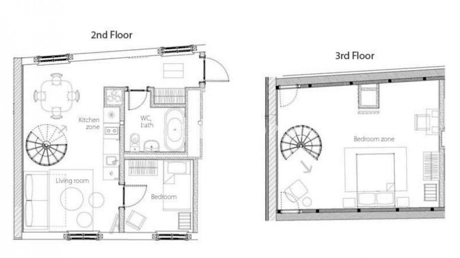 For rent a new two-storey apartment in the new project.