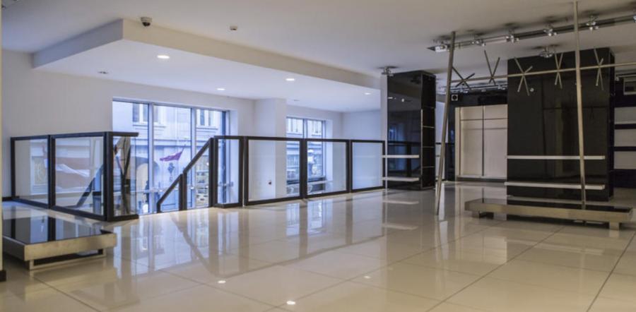 Modern design business premises with panoramic window located in one of the most prominent streets of Old Riga.