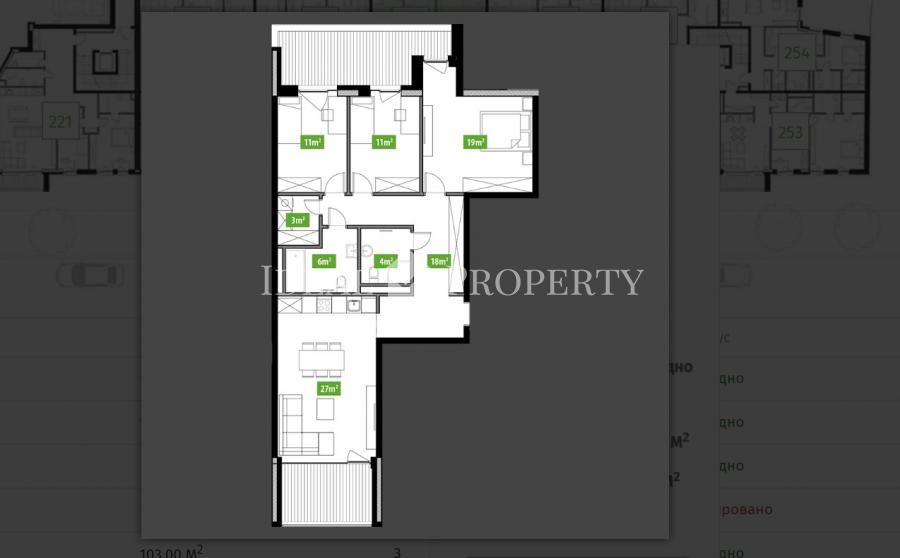 We offer to purchase apartment with 3 rooms in the new project Park Alley.