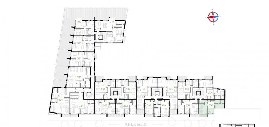 Piedāvājam iegādāties  3 īstabu dzīvokli jaunā projektā Park Alley.