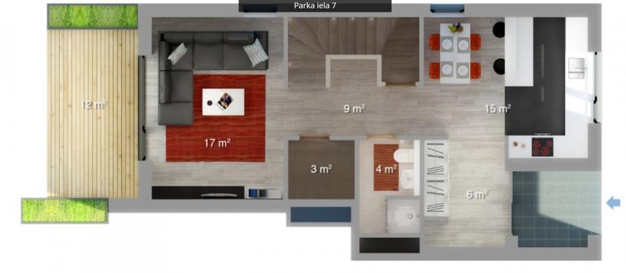 Сдается полностью меблированный практичный таунхаус с тремя спальнями.