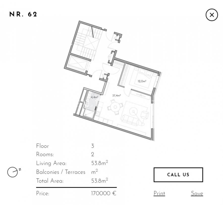 For sale we offer apartment in a new project Magdlena kvartal.