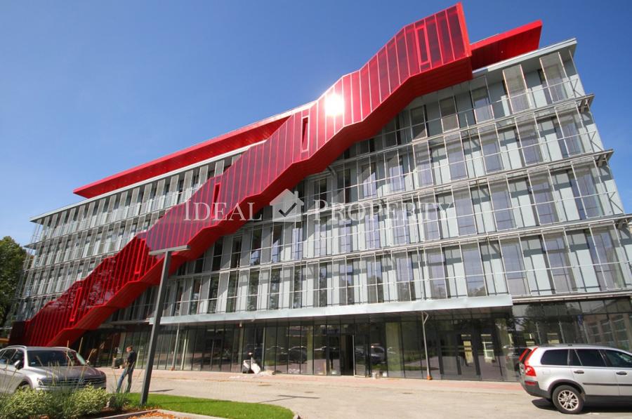 The RED LINE office building at Ganibu Dambis offers office space for rent.