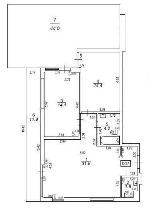 Flat for sale in Jurmala, in a quiet part of Dzintari