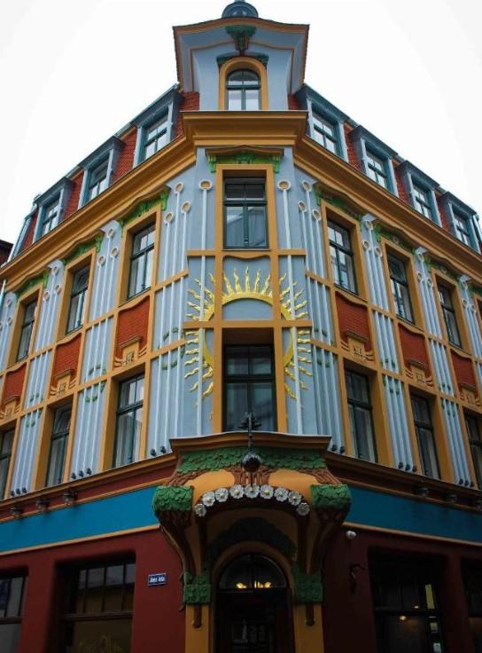 Unique Art Nouveau building, one of the brightest Art Nouveau objects in the heart of the old city of Riga.