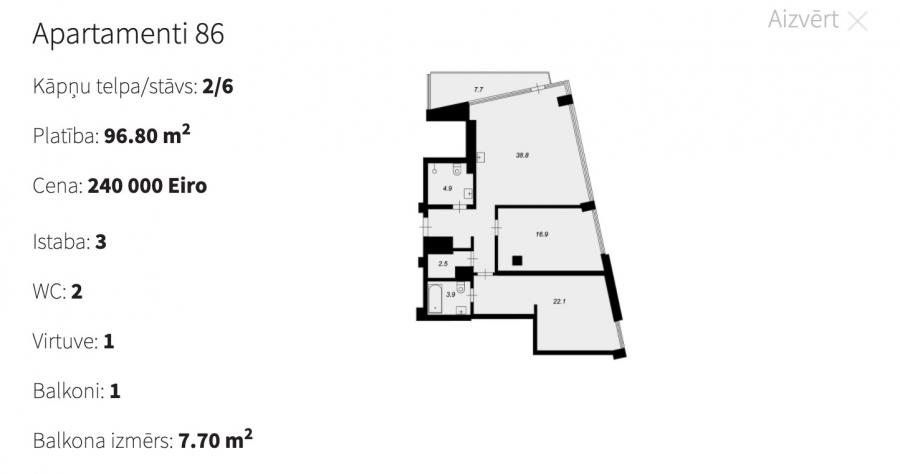 Spacious and comfortable apartments for rent in the new project 