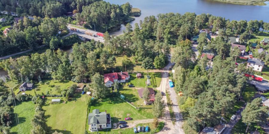 House in the center of Baltezers overlooking the lake.