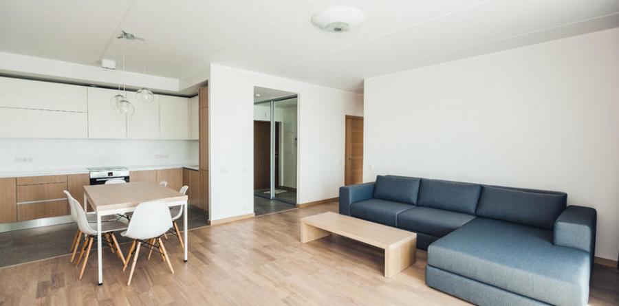 Long term rent furnished two-bedroom apartment in the new project at Grostanas street.